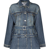 Giacca in denim con baschina<BR/> AA9V0422T536A 525 ALAIA 