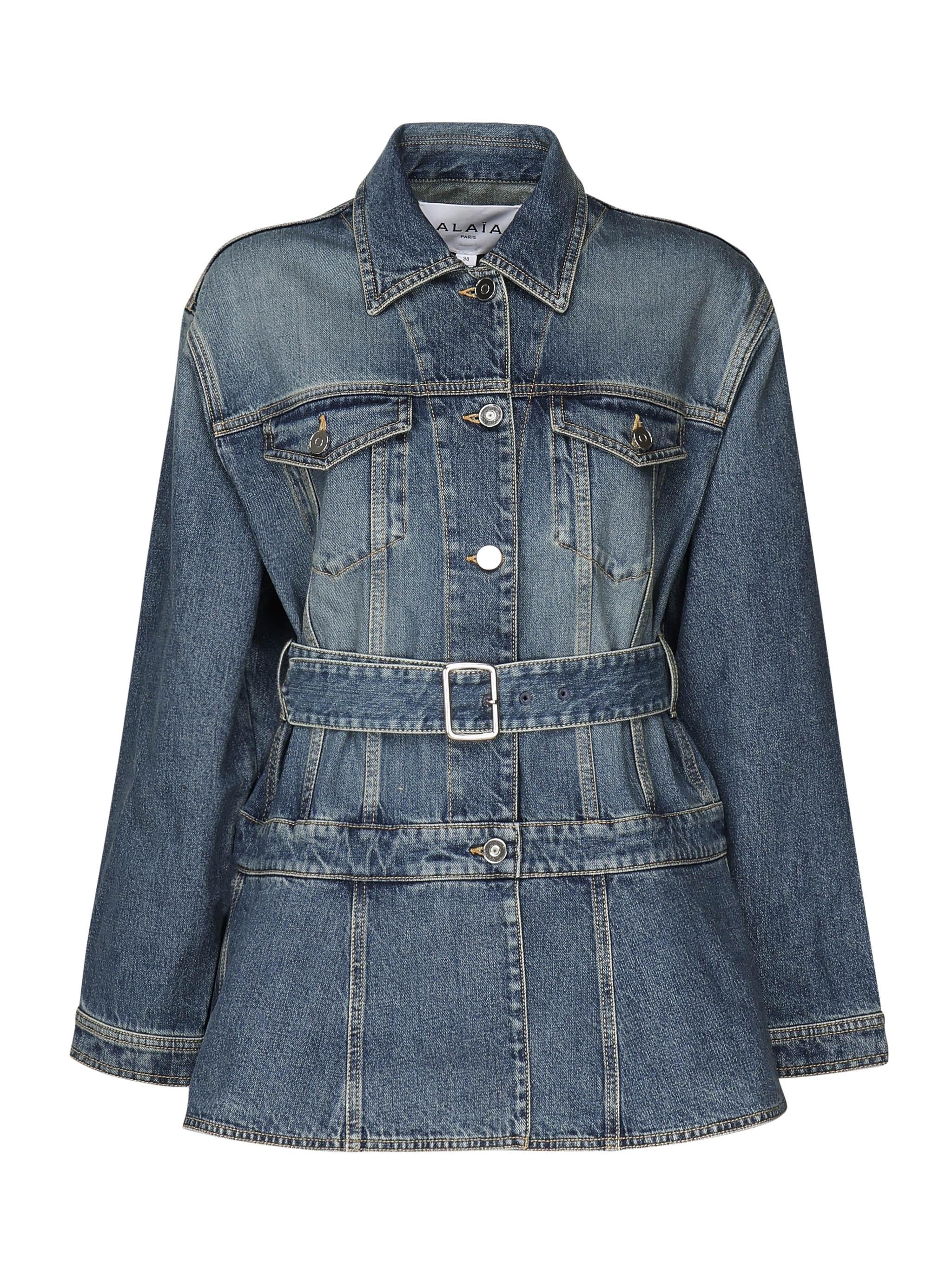 Giacca in denim con baschina<BR/> AA9V0422T536A 525 ALAIA 