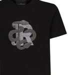 T-shirt con logo strass RMP25481TS BLACK JOHN RICHMOND 