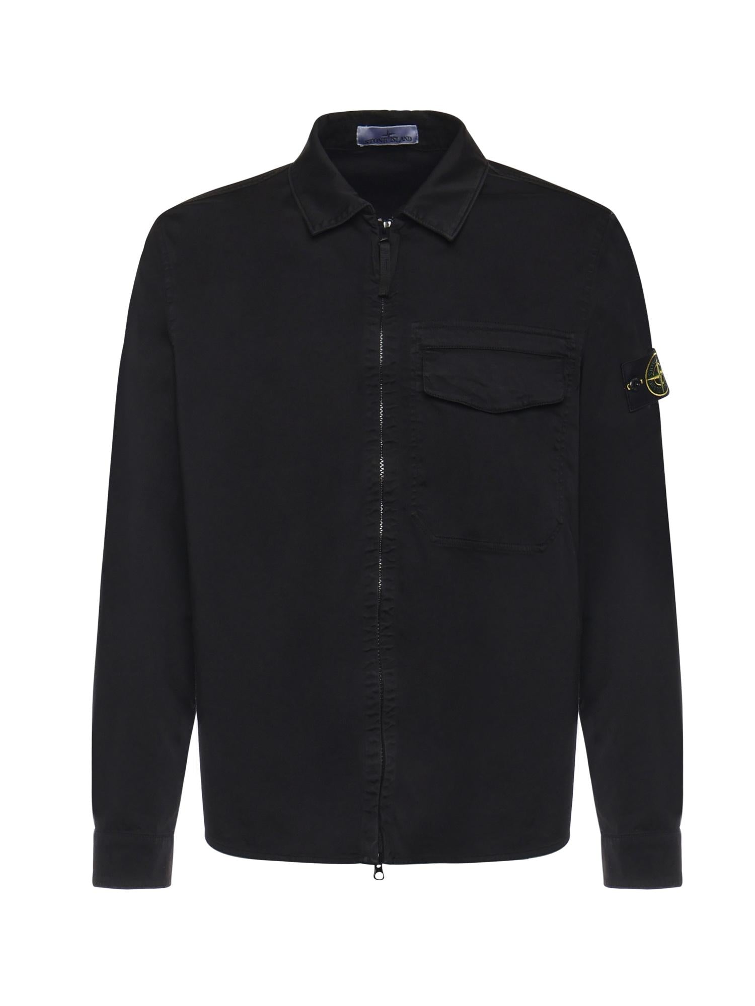 Overshirt in raso di cotone con logo L1S151200015 S0012V0029 STONE ISLAND 