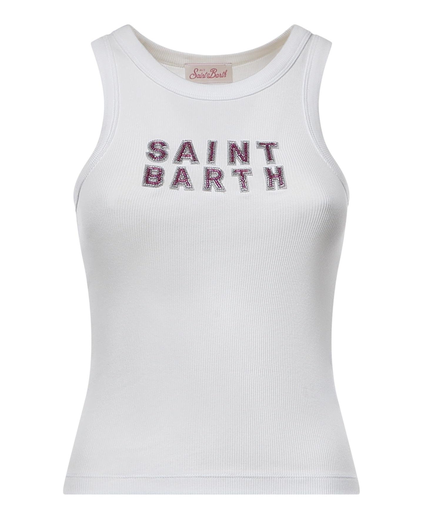 Tank top in cotone con logo AAD001 08543L MC2 SAINT BARTH 