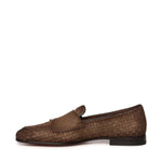 Mocassino con doppia fibbia in suede intrecciato MCNC19061LA3S AYCM21 SANTONI 