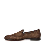 Mocassino con doppia fibbia in suede intrecciato MCNC19061LA3S AYCM21 SANTONI 