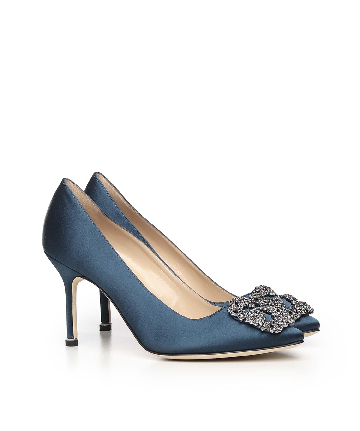 Décolleté Hangisi in raso 9XX0663 4029 MANOLO BLAHNIK 