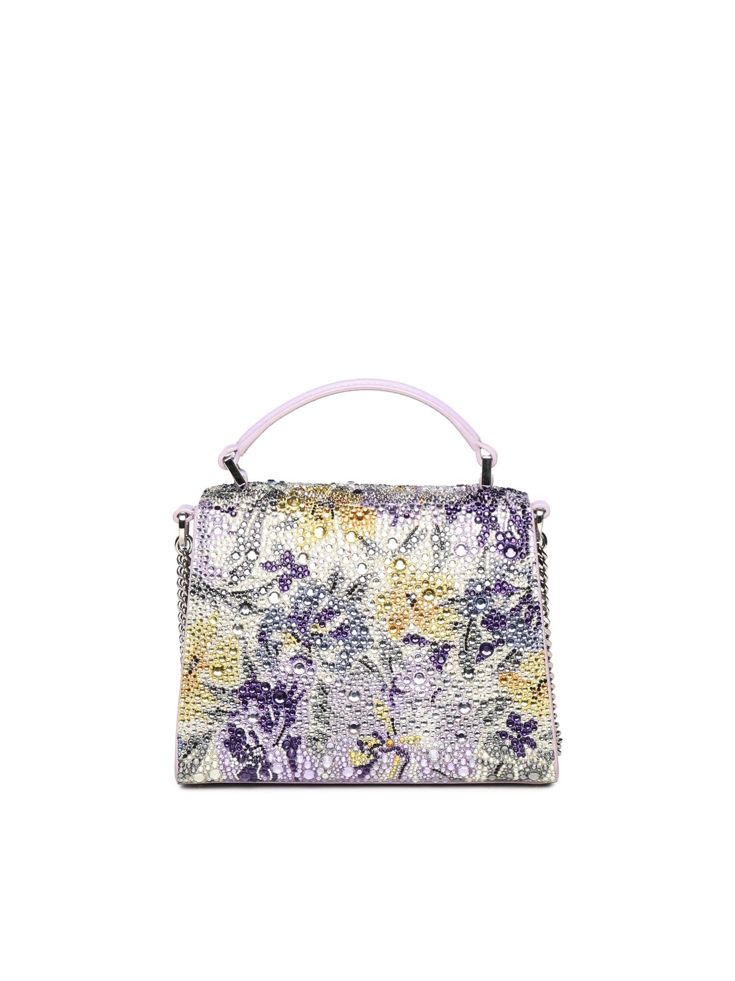 Borsa a mano mini Valentino Garavani Vsling con strass motivo Flowerism e logo gioiello 8W2B0R91 NCTDAK VALENTINO GARAVANI 