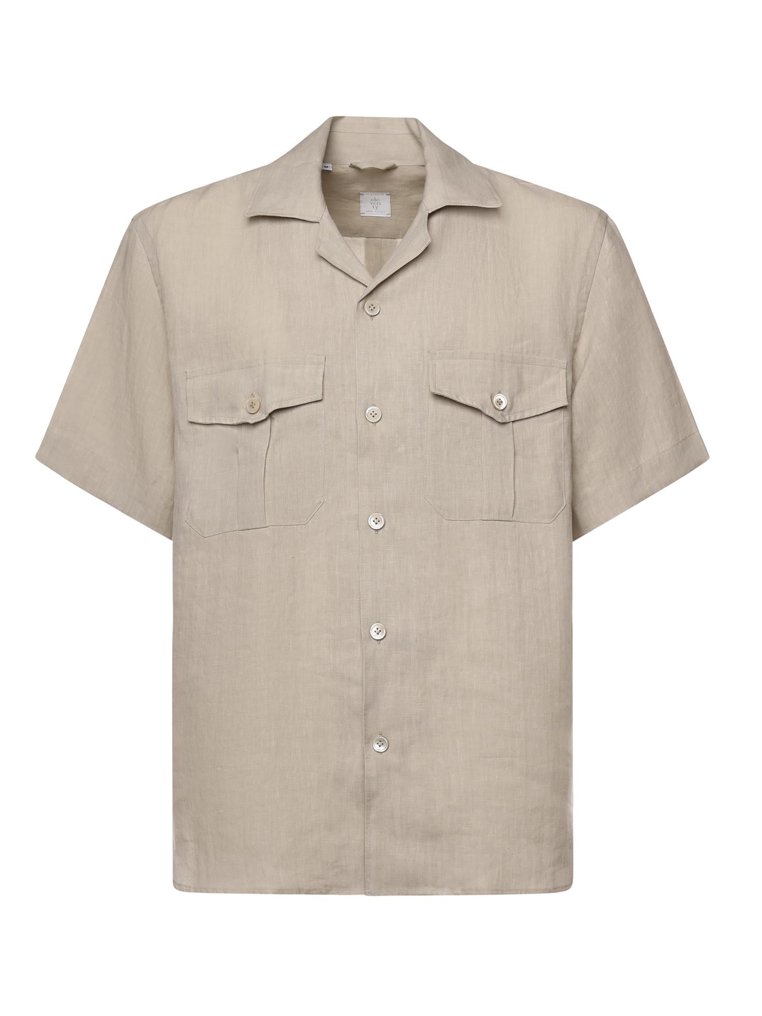 Camicia in lino M75CAMM04TES0I139 02NN ELEVENTY 