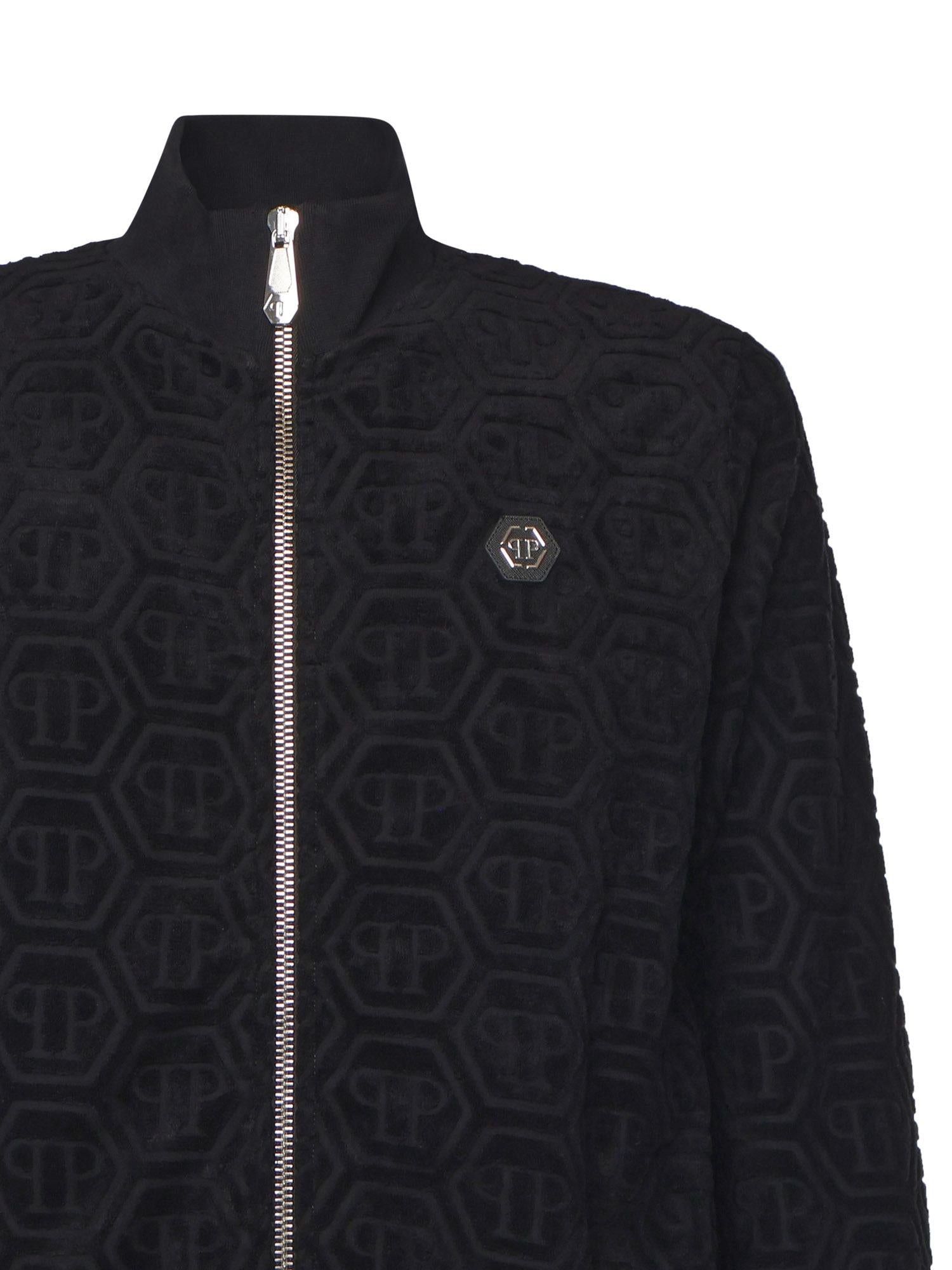 Giacca da tuta jacquard con monogramma FAECMJB3769 PTE021N02 PHILIPP PLEIN 