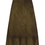 Gonna in pelle scamosciata cerata MPD858 19QLF0D09 MIU MIU 
