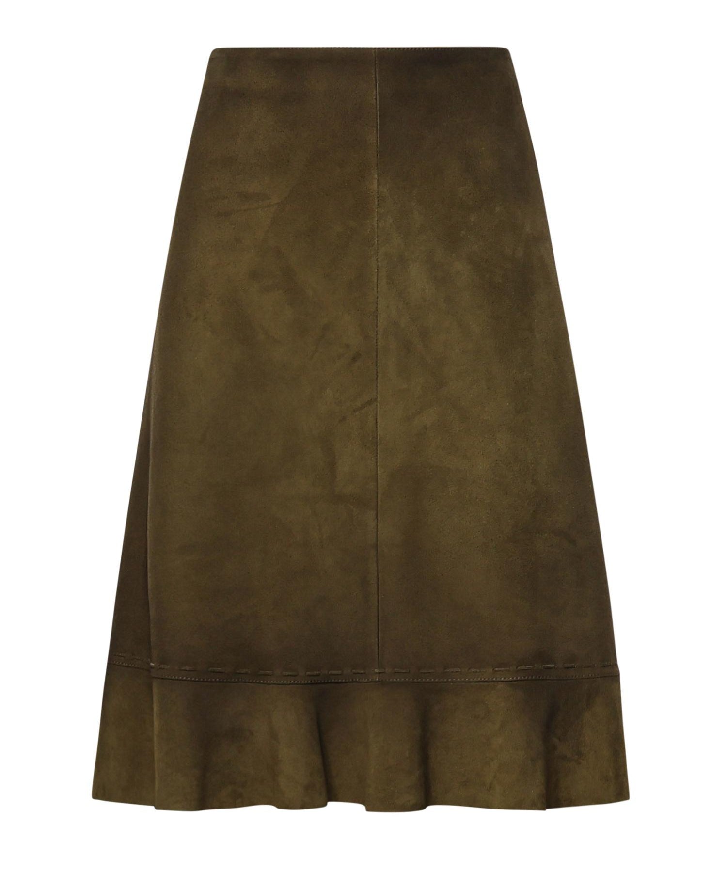 Gonna in pelle scamosciata cerata MPD858 19QLF0D09 MIU MIU 