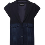 Smanicato monopetto in denim e tela di lana DJ726 DS0345MLQ1800 DONDUP 