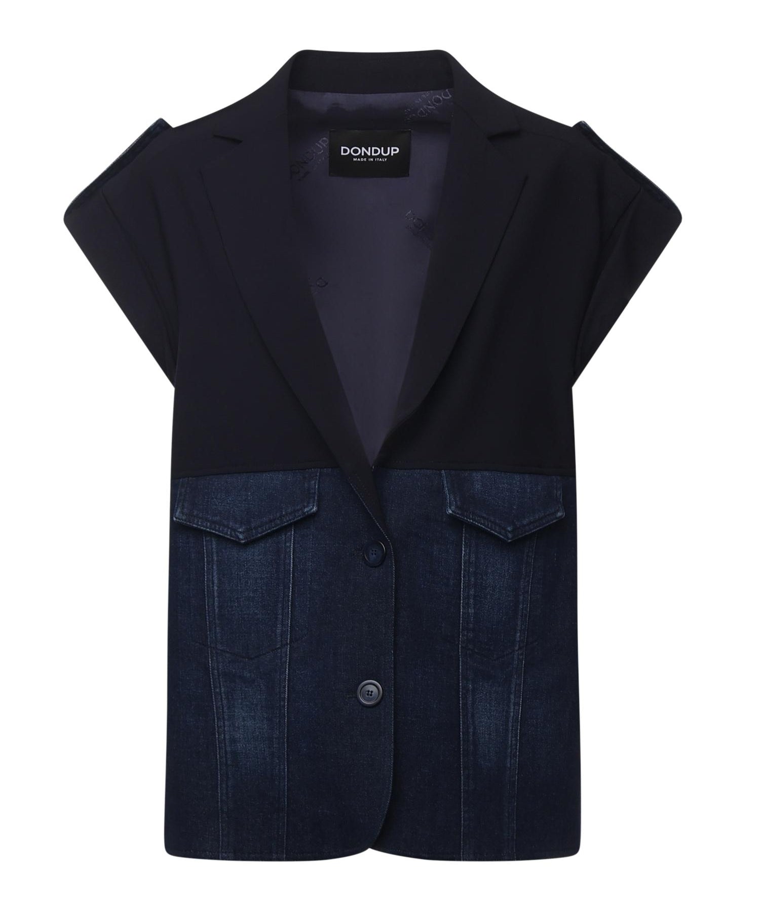 Smanicato monopetto in denim e tela di lana DJ726 DS0345MLQ1800 DONDUP 