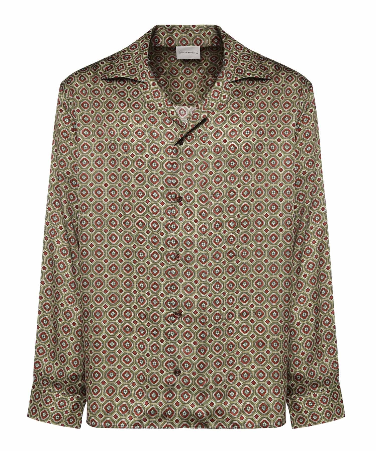 Camicia con stampa in viscosa KSH233VI032 KK Drôle de Monsieur 