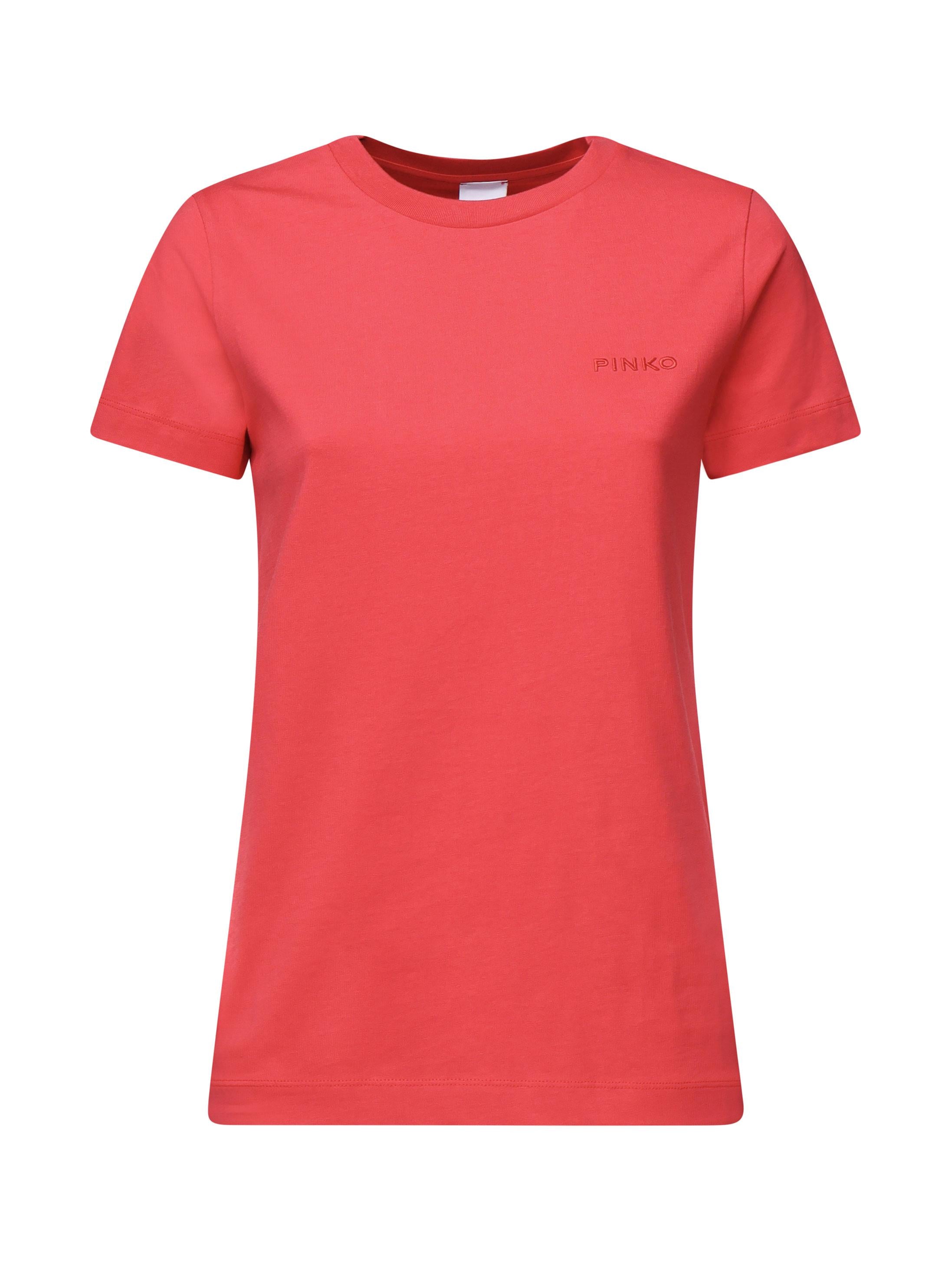 T-shirt mezze maniche ricamo logo 101752 A2HNO57 PINKO 