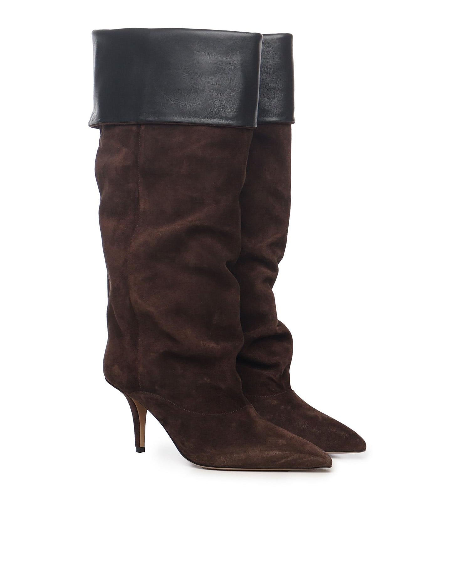 Stivali in pelle scamosciata PX1685XV0SN CIOCCOLATO BLACK PARIS TEXAS 
