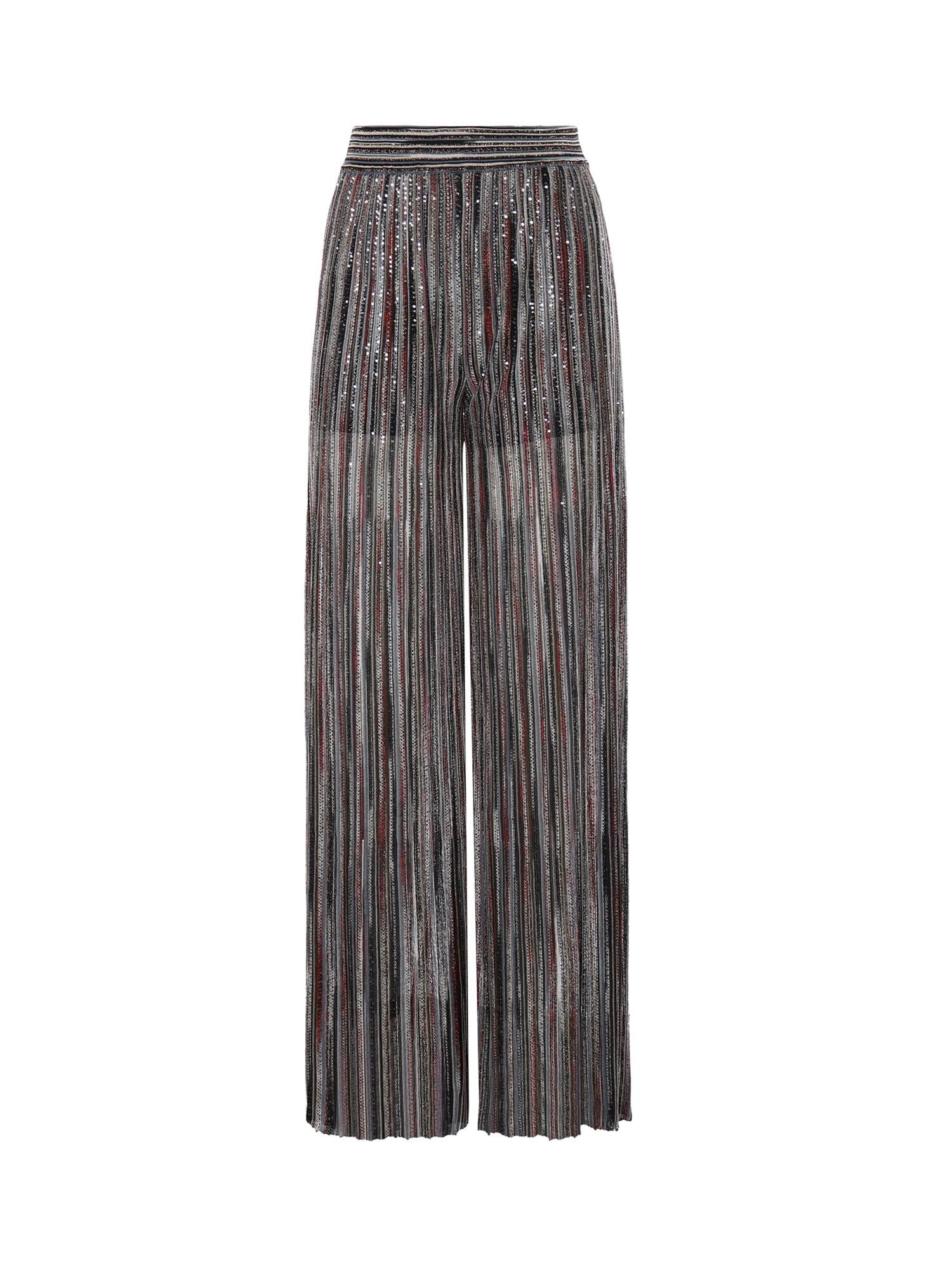 Pantaloni in misto viscosa a costine con paillettes DS26SI0N BK01H1SMSMB MISSONI 