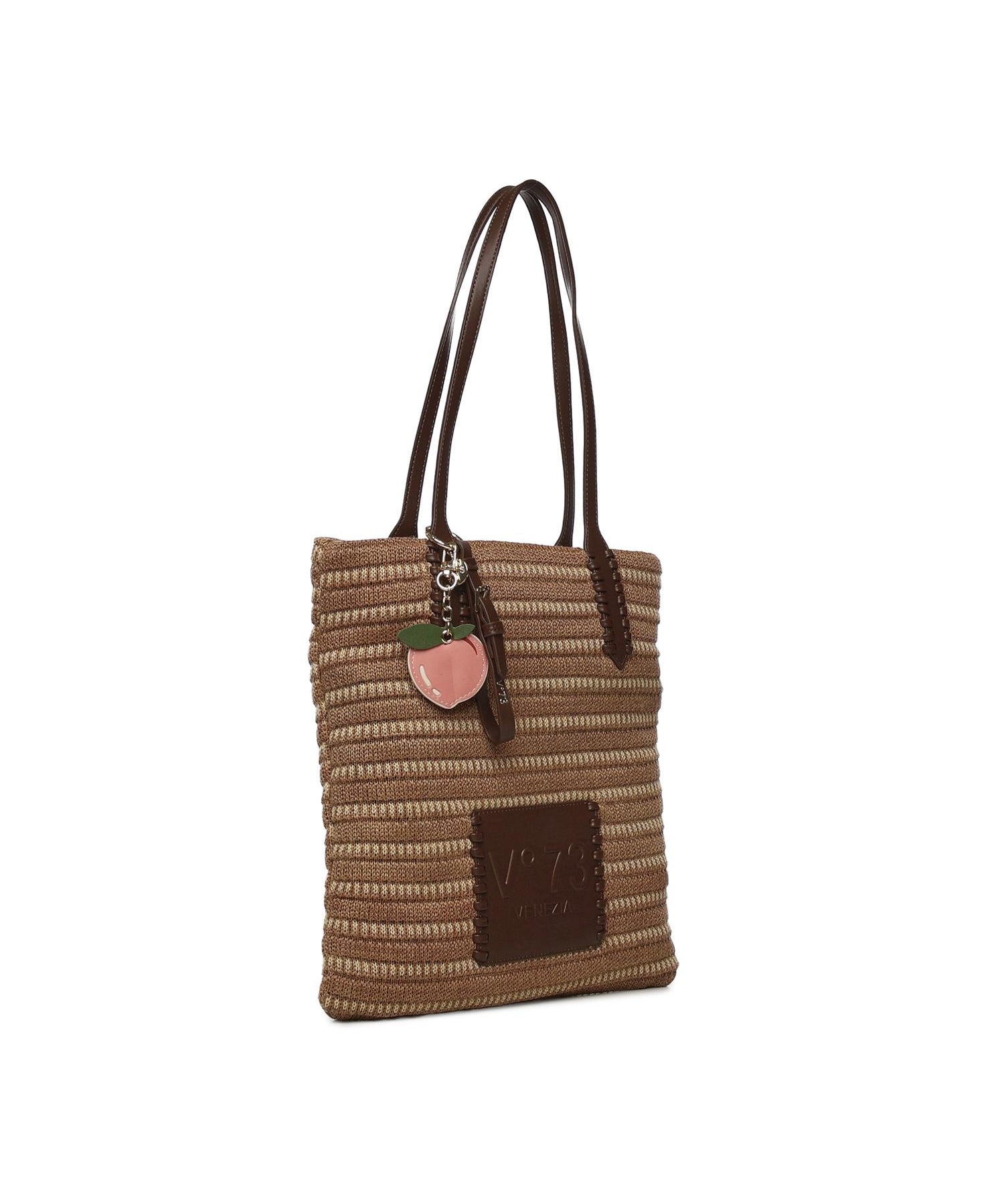 Borsa shopping con logo 73BS9M802 CASSIENATURALE/MORO V° 73 