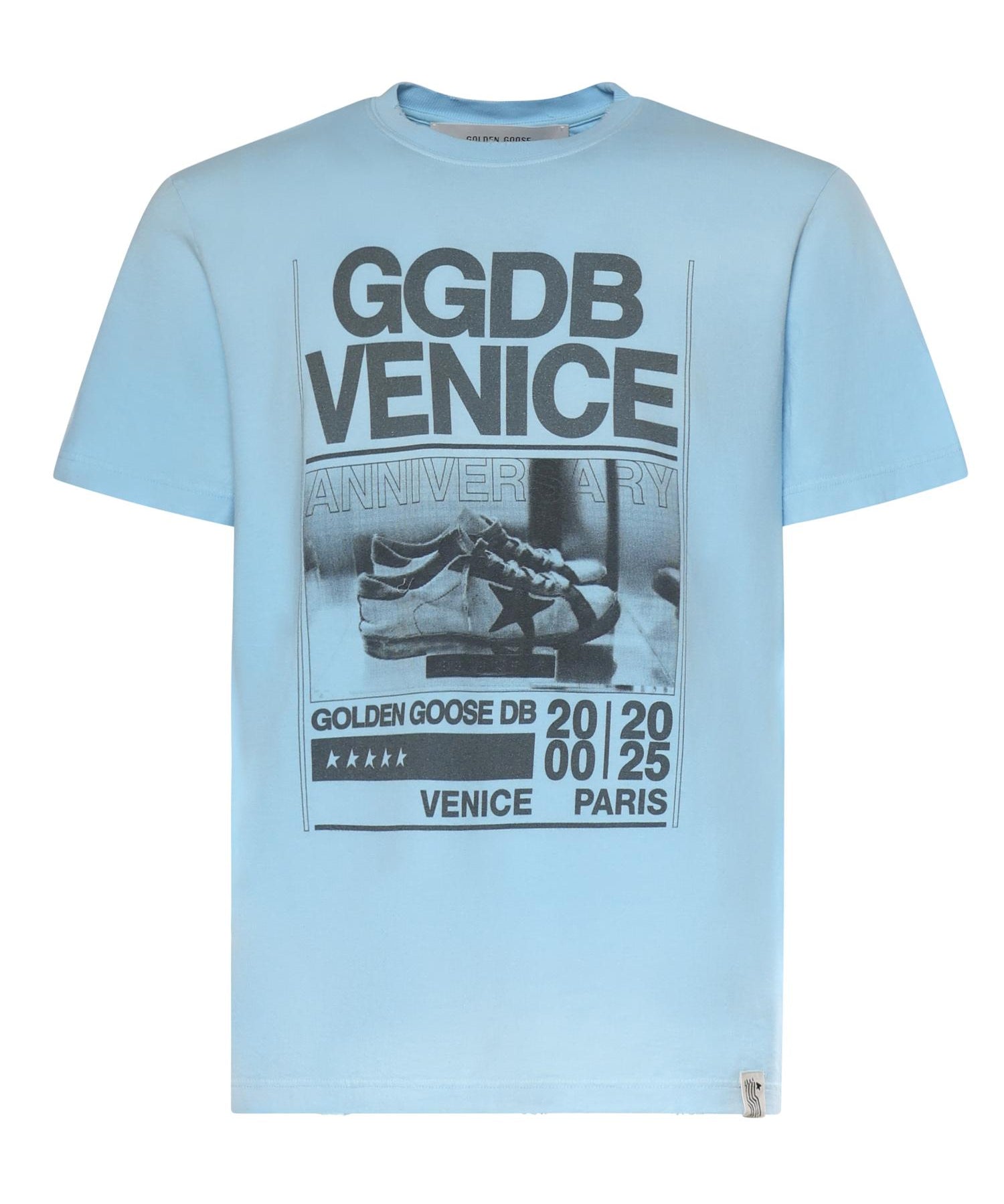 T-shirt in jersey di cotone con stampa GMP01220 P00236850977 GOLDEN GOOSE 