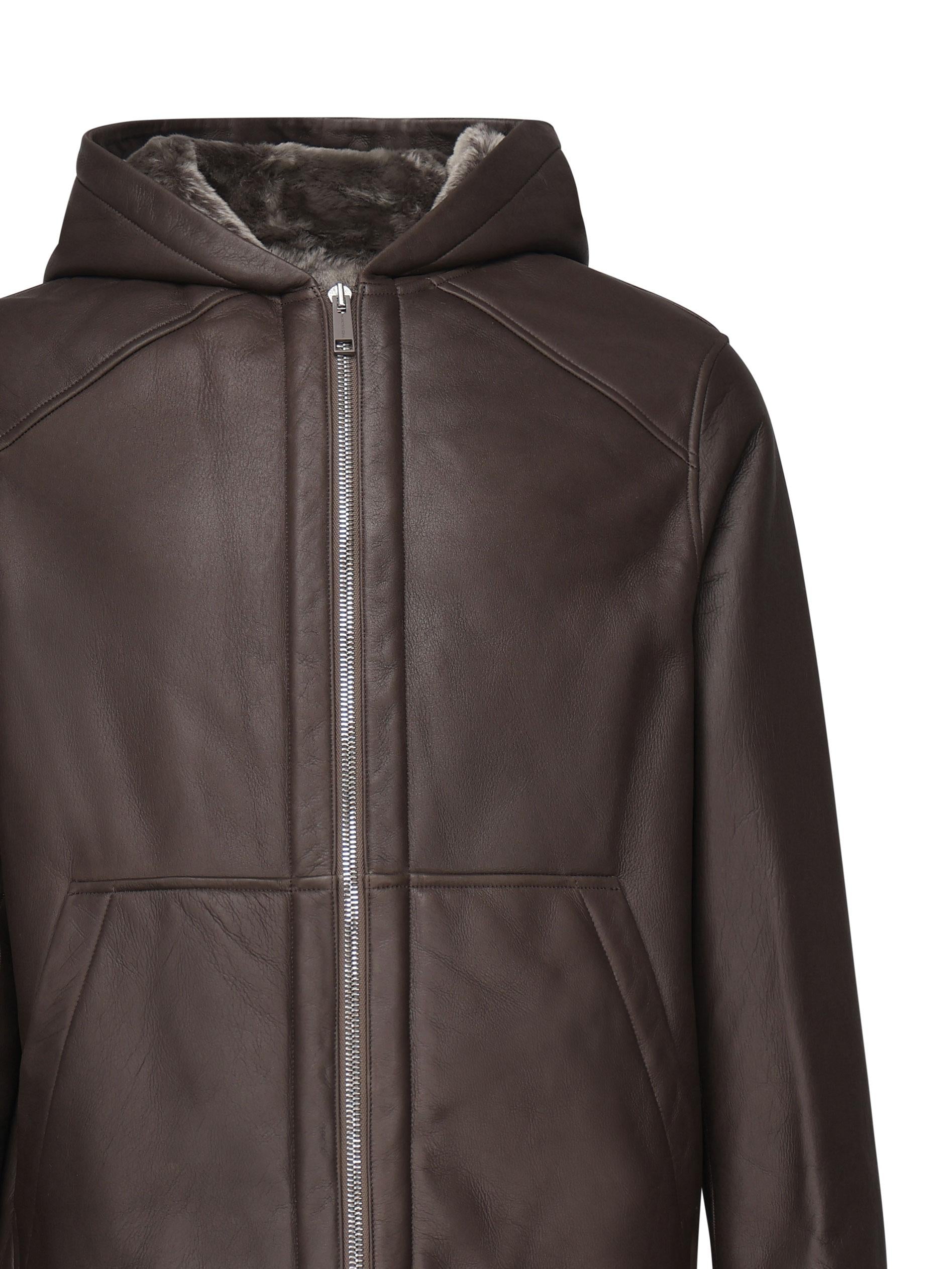 Giacca in pelle con cappuccio 25WHV60470M SISA9112 YVES SALOMON 