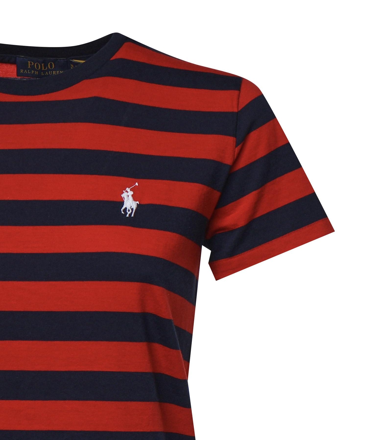 T-shirt in cotone a righe con logo 211B17779 001 POLO RALPH LAUREN 