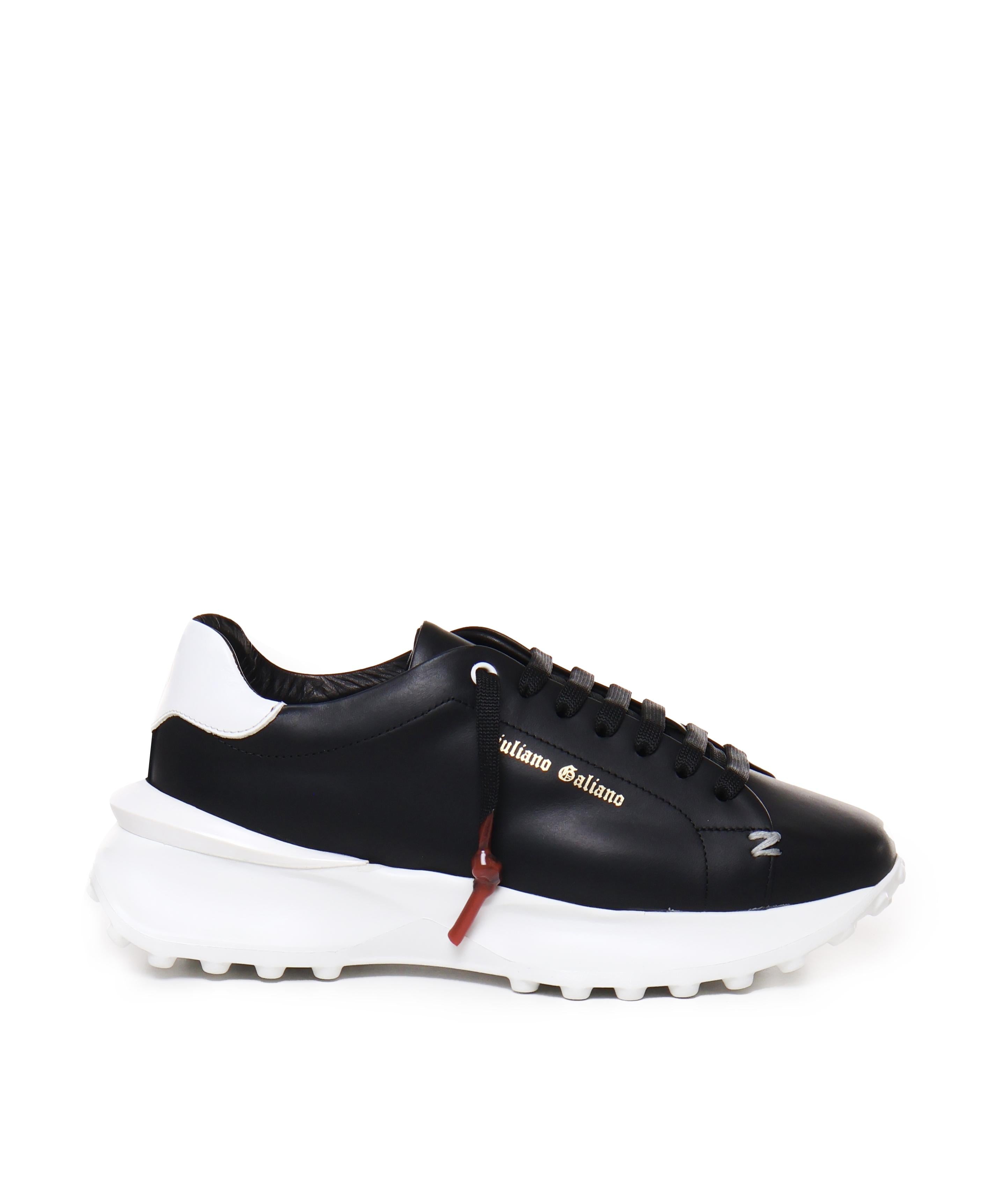 Sneakers raptor 1 in pelle<BR/> RAPTOR1 NAPPABLACK/WHITE GIULIANO GALIANO 