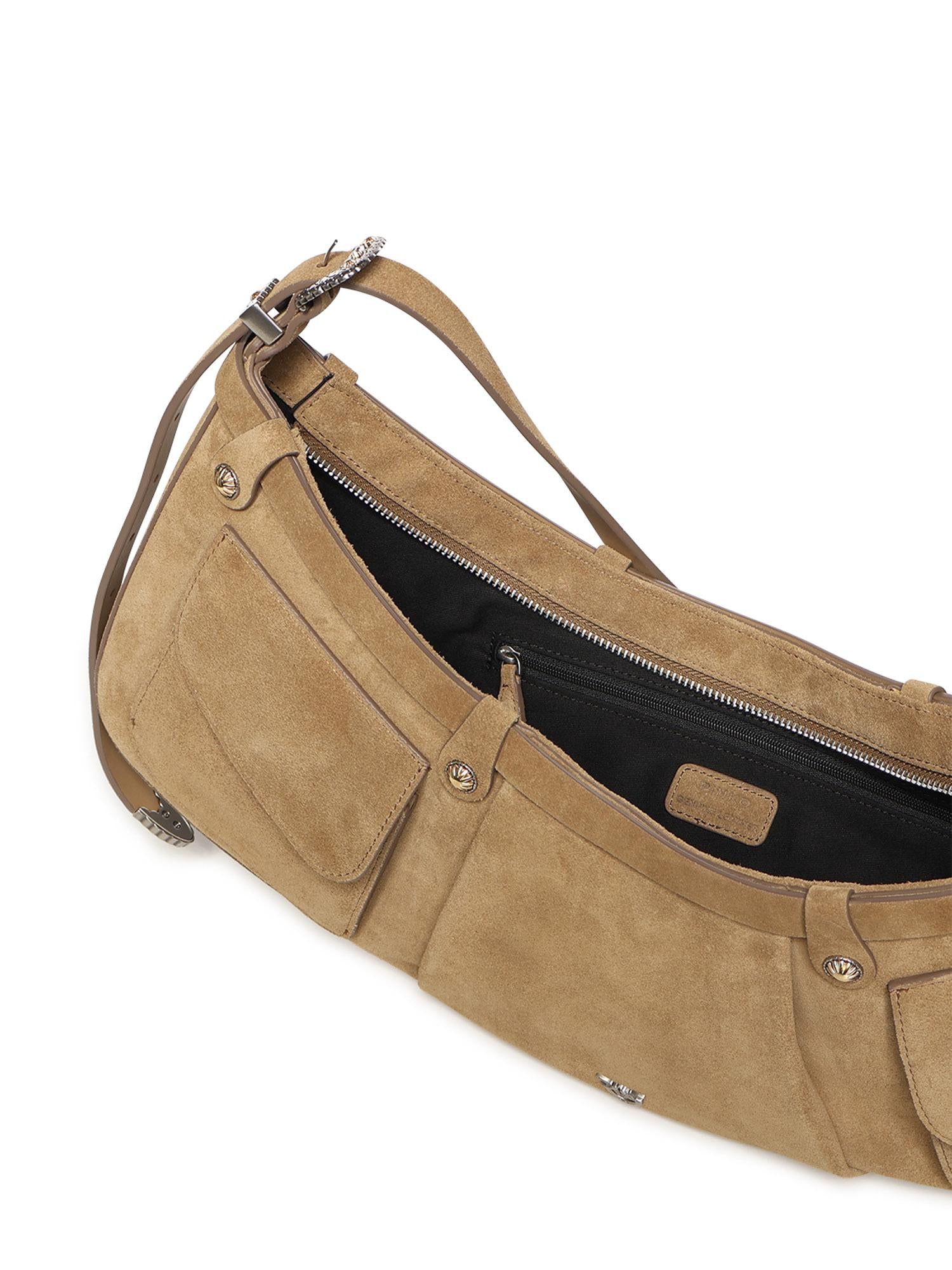 Borsa a spalla Pocket Body Bag in suede con tasche 106865 A0F6L22O PINKO 