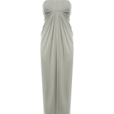 Abito lungo drappeggiato in chiffon A0469123 483 ALBERTA FERRETTI 
