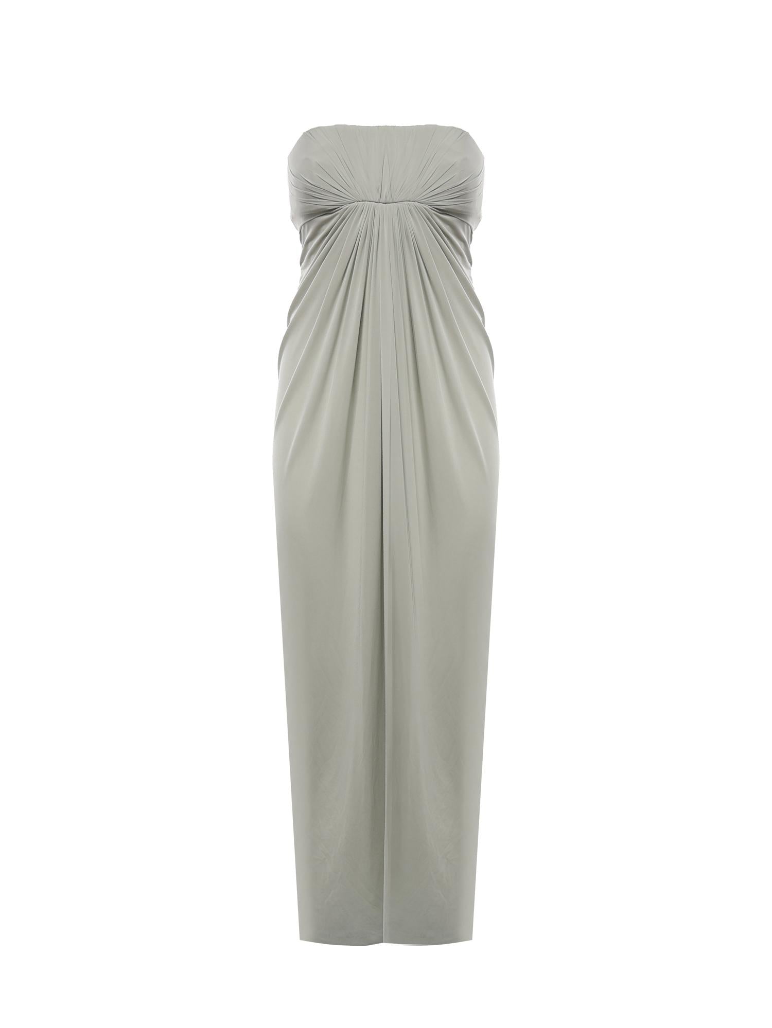 Abito lungo drappeggiato in chiffon A0469123 483 ALBERTA FERRETTI 