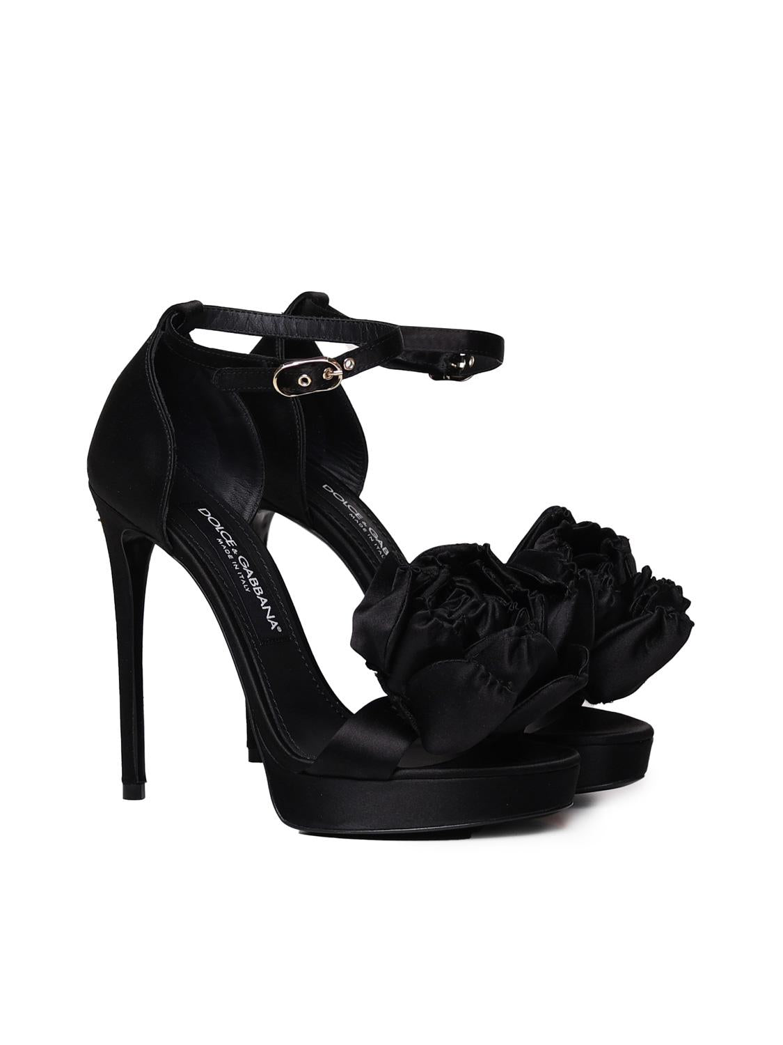 Sandali con plateau in raso CR1622 AR5728B956 DOLCE & GABBANA 