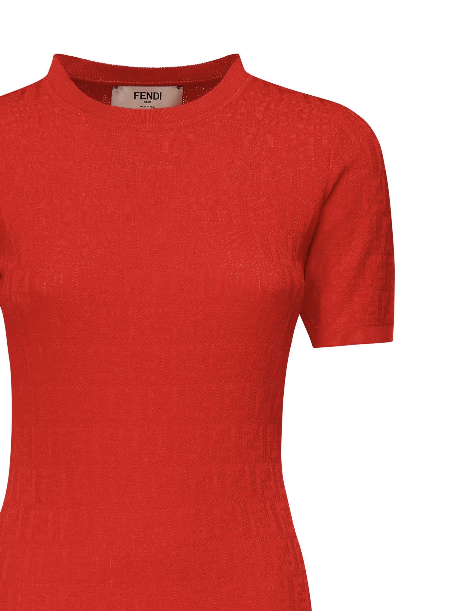 Abito in cotone e viscosa FF jacquard FZDD59 AUZRF1SAX FENDI 