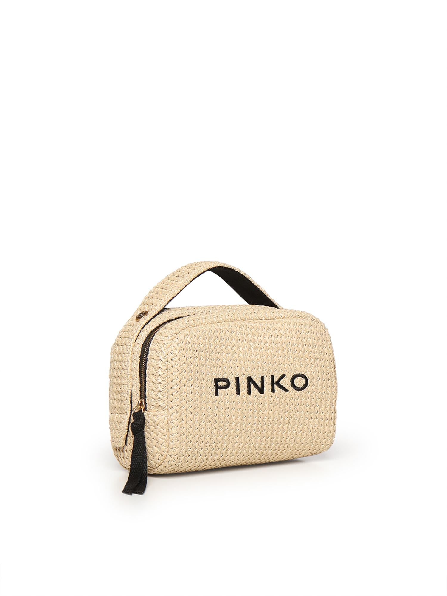 Trousse in rafia con logo 106717 A39YHZ3Q PINKO 