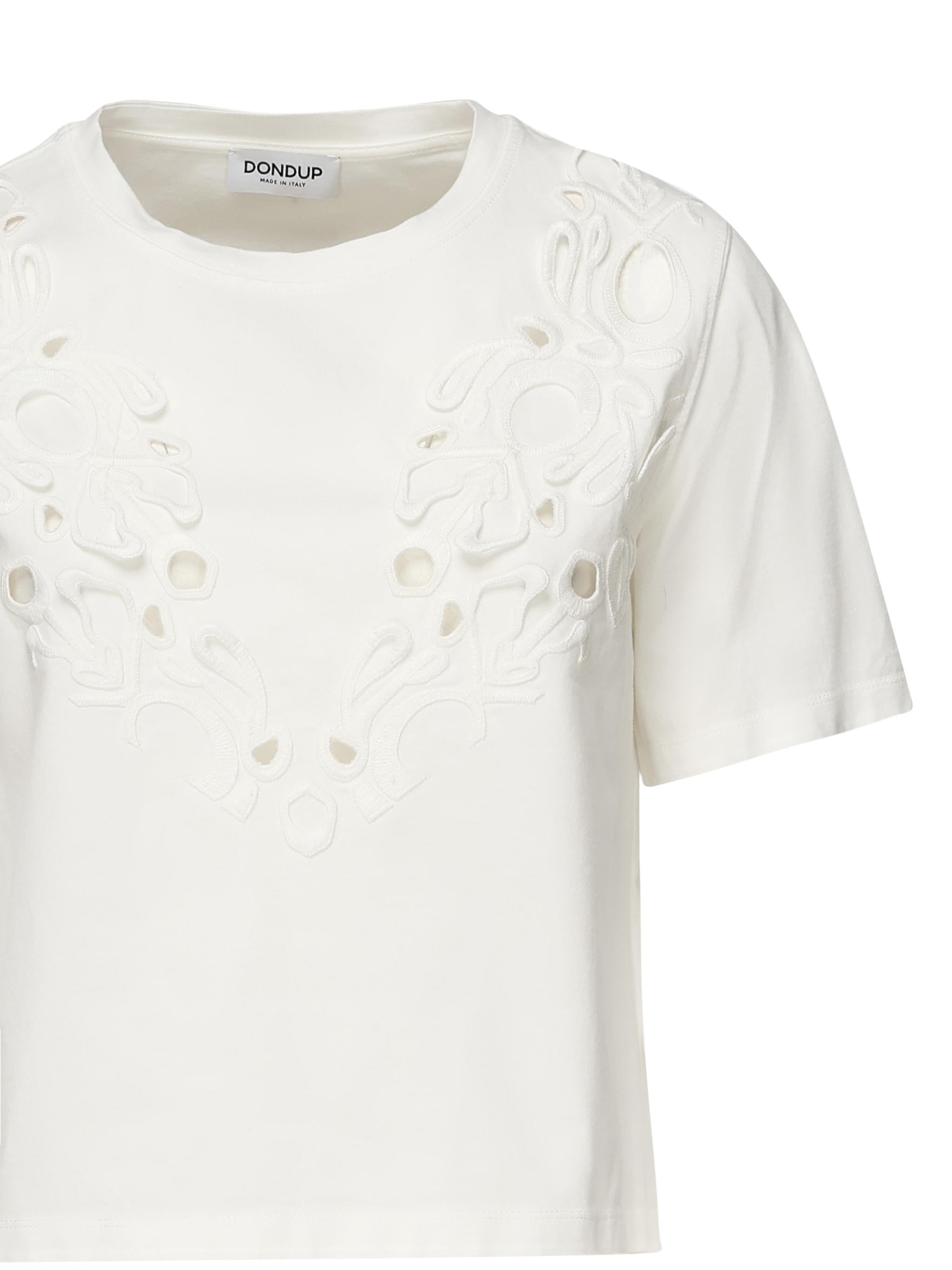 T-shirt cropped in jersey di cotone DS032 JF0352DXXXW000 DONDUP 