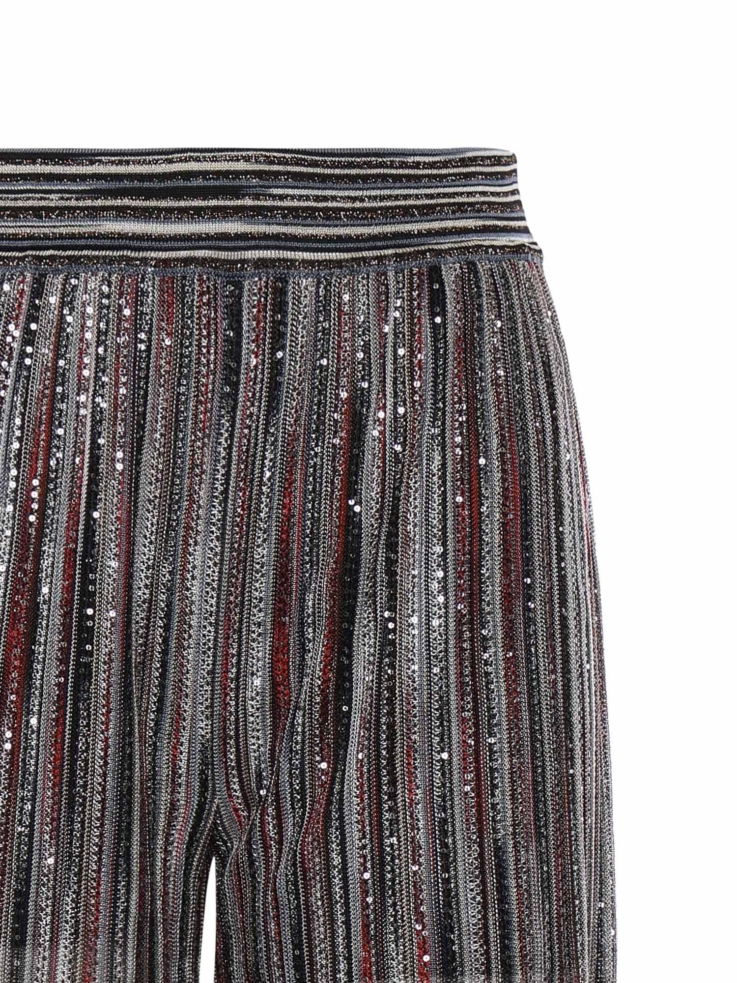 Pantaloni in misto viscosa a costine con paillettes DS26SI0N BK01H1SMSMB MISSONI 