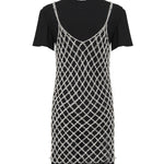 Abito t-shirt con paillettes 105144 A2LTZ99 PINKO 