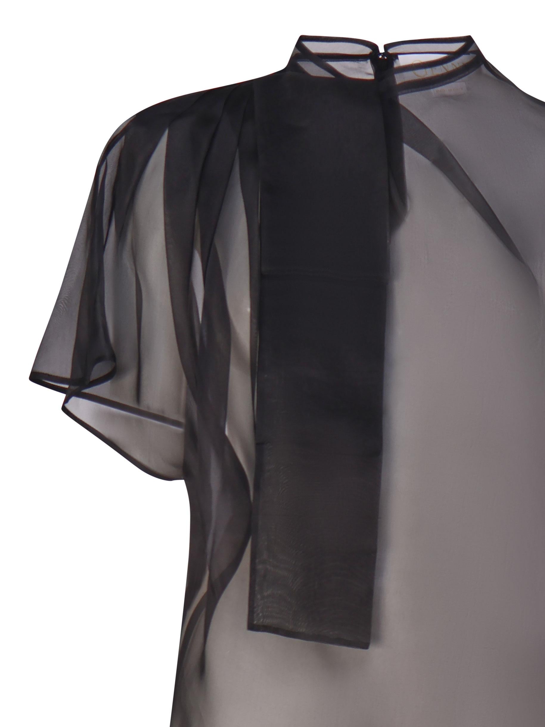 Top asimmetrico in seta 77AJM670 N0193899 GENNY 
