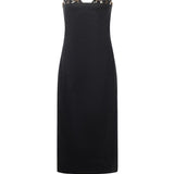 Abito midi con ricamo gioiello 79AJO473 N0278899 GENNY 