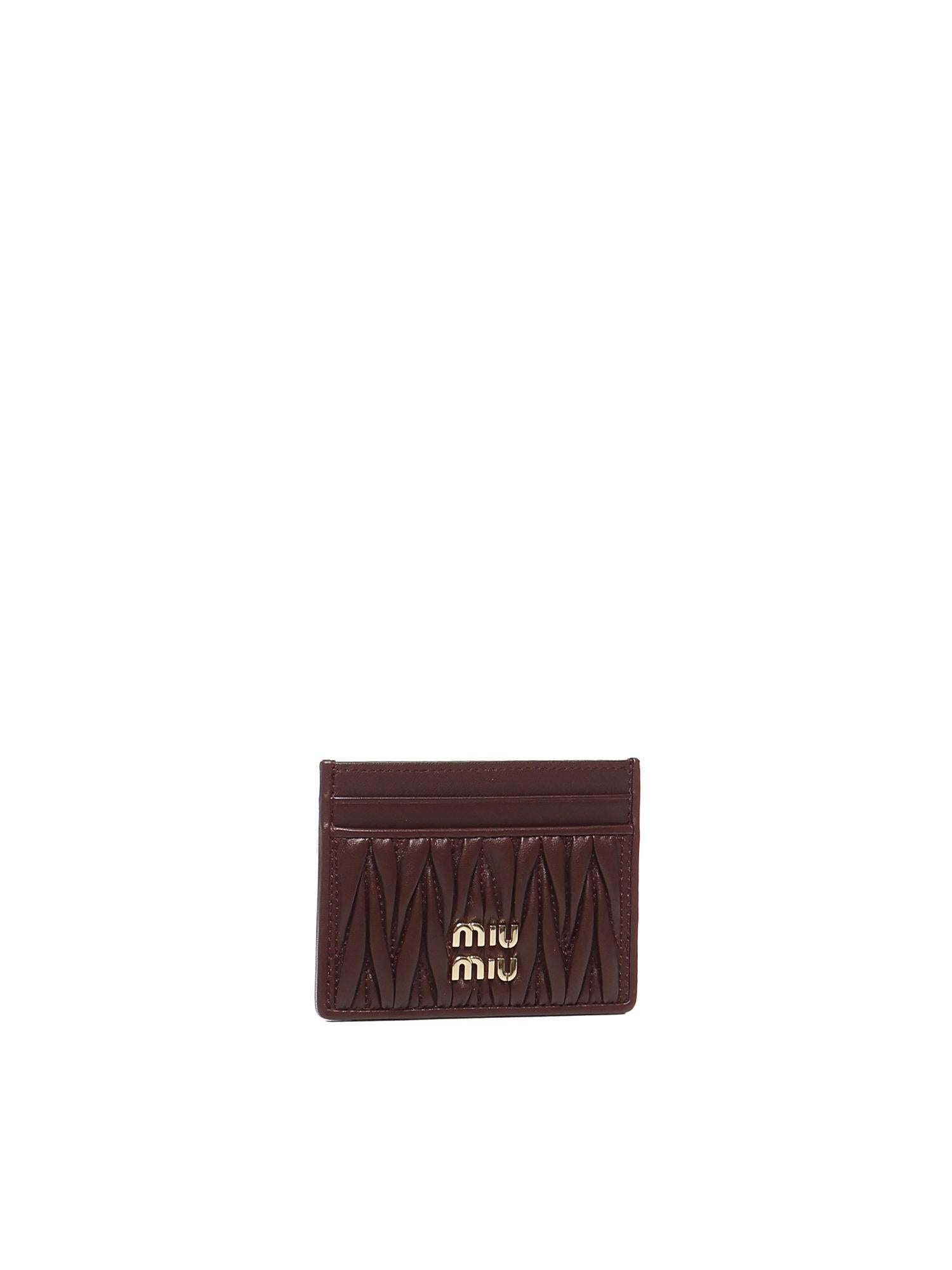 Portacarte in nappa matelassé 5MC076 AFPPF0007 MIU MIU 