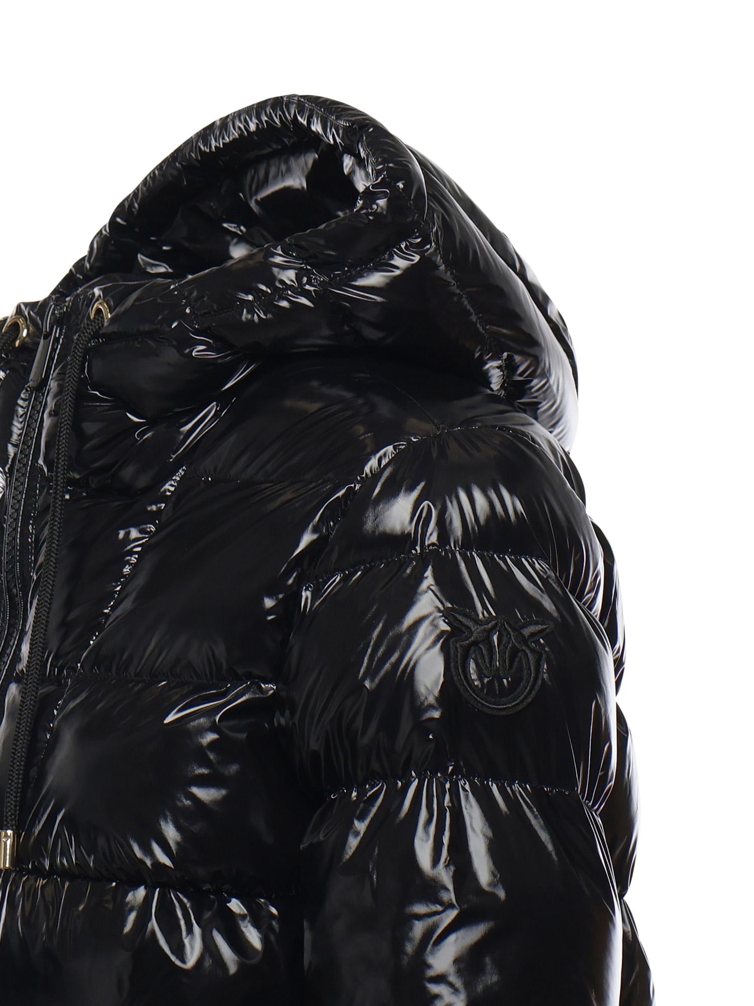 Piumino in crystal nylon con cappuccio 101597 A2P7Z99 PINKO 