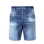 Shorts denim in cotone elasticizzato S74MU0881 S30872470 DSQUARED2 