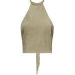 Top in suede con schiena scoperta 104724 A2EYXA3 PINKO 