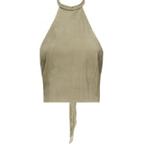 Top in suede con schiena scoperta 104724 A2EYXA3 PINKO 