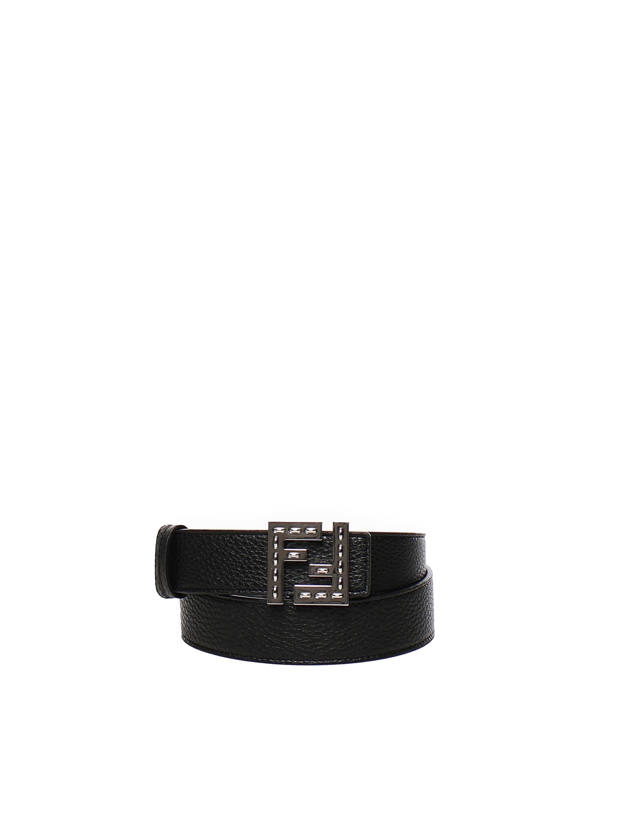 Cintura reversibile Tela FF nera 7C0535 AFF1F0GXN FENDI 
