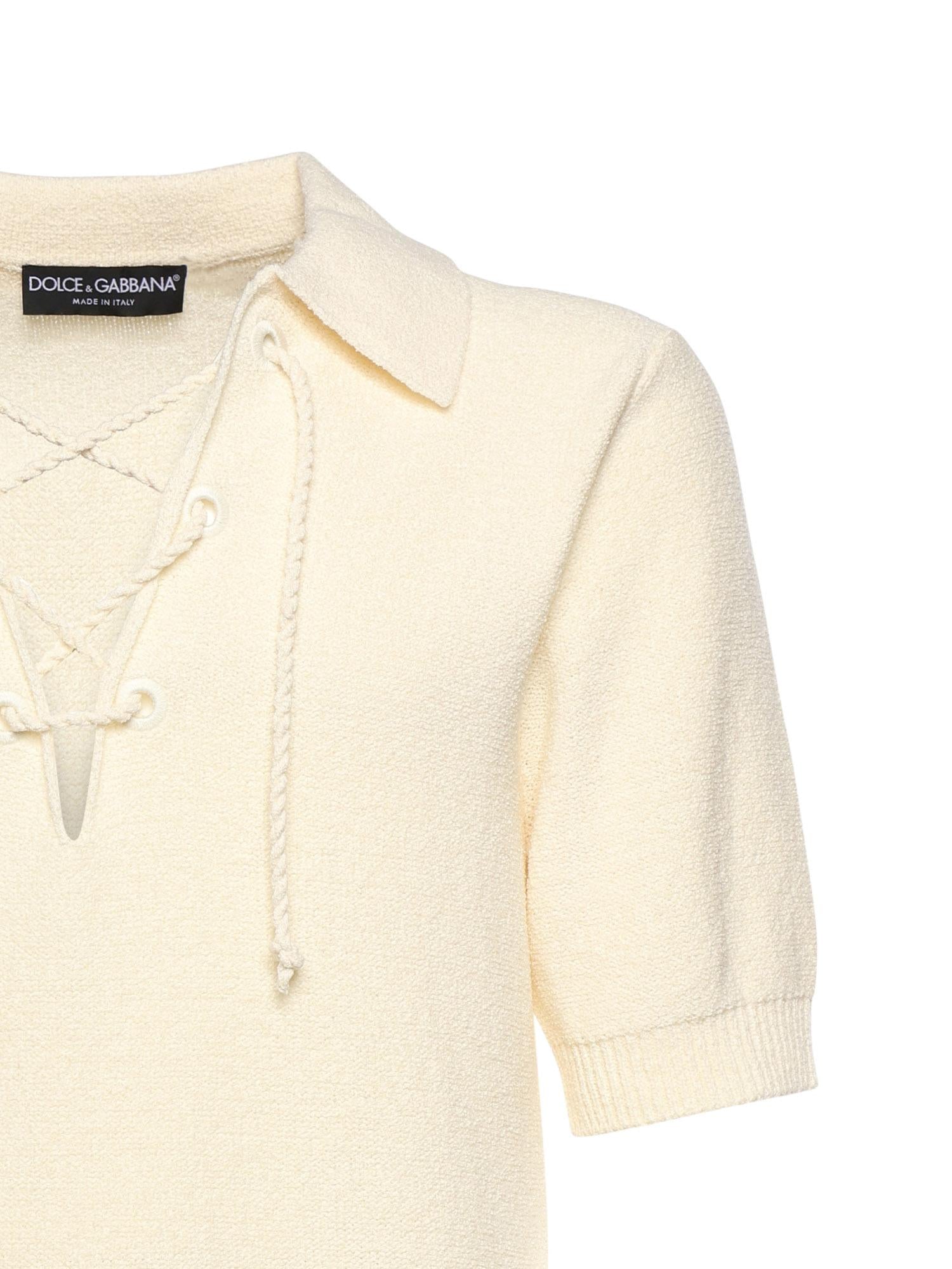 Polo Serafino con coulisse GXXBUZ JGMH0A3791 DOLCE & GABBANA 