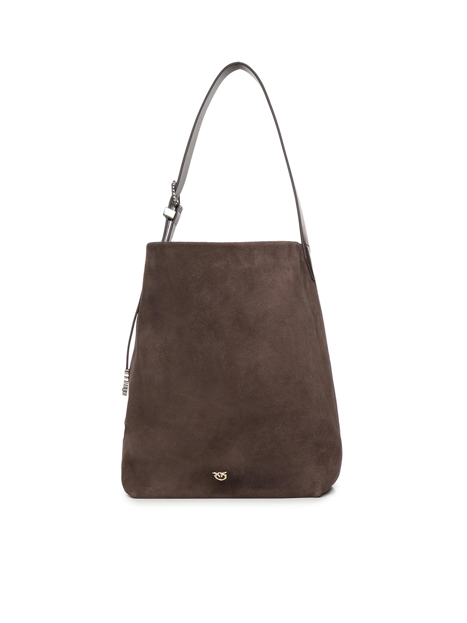 Borsa a tracolla grande Bucket Big in suede 106834 A0F6M11A PINKO 
