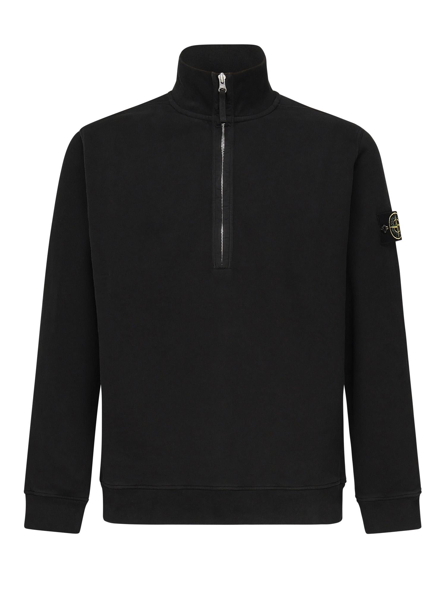 Felpa con zip e logo<BR/> K2S156100068 S0A20V0029 STONE ISLAND 