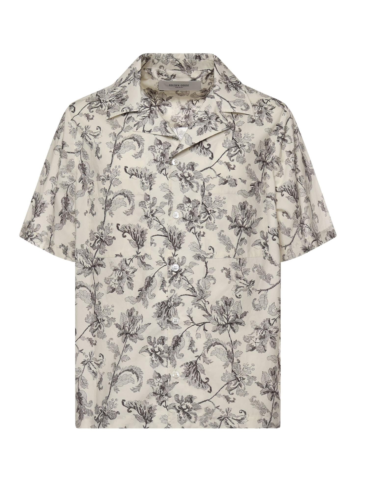 Camicia bowling in cotone con stampa GMP02655 P00233383259 GOLDEN GOOSE 