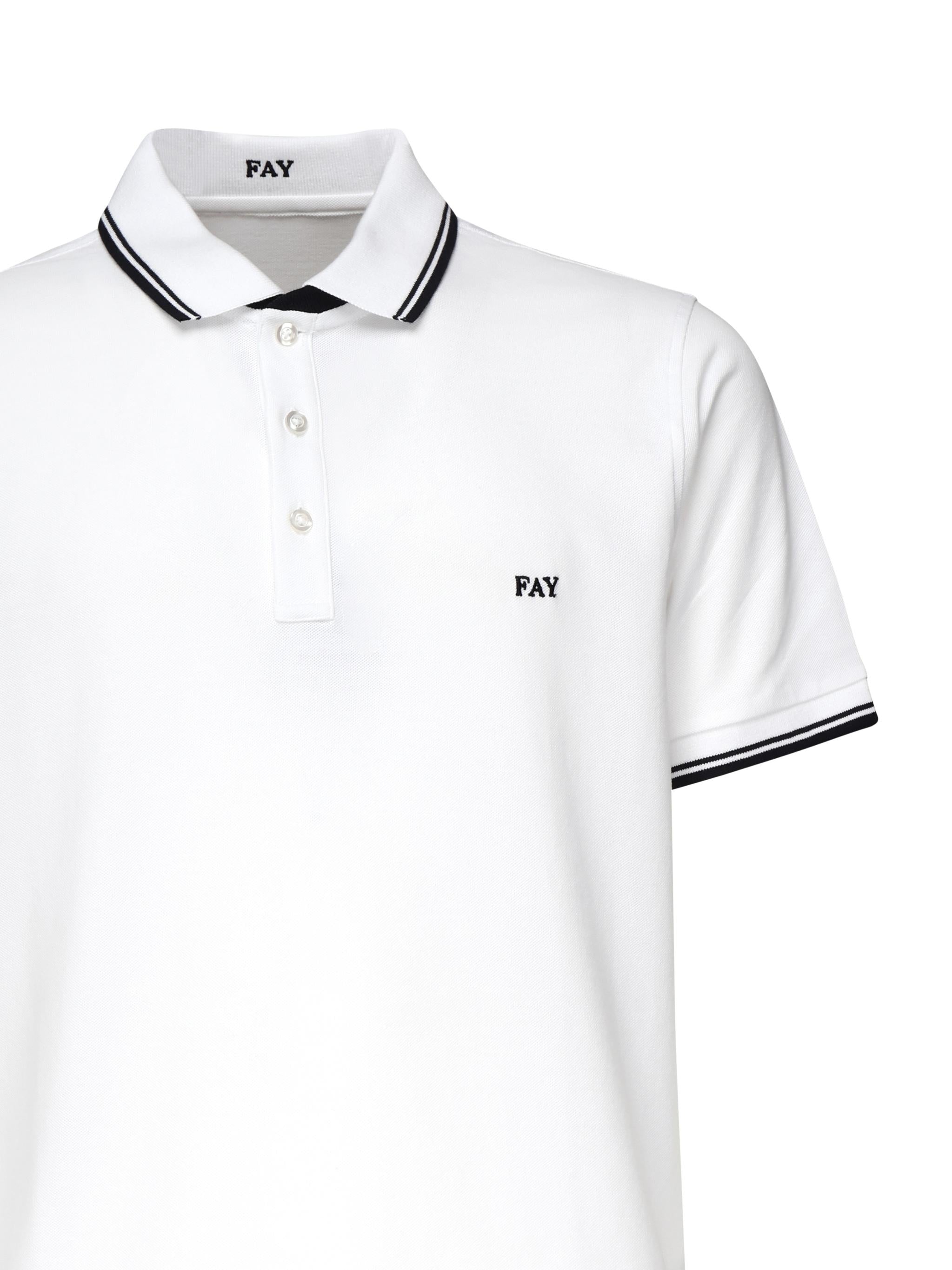 Polo in piqué con righe NPMB250140STDW B001 FAY 