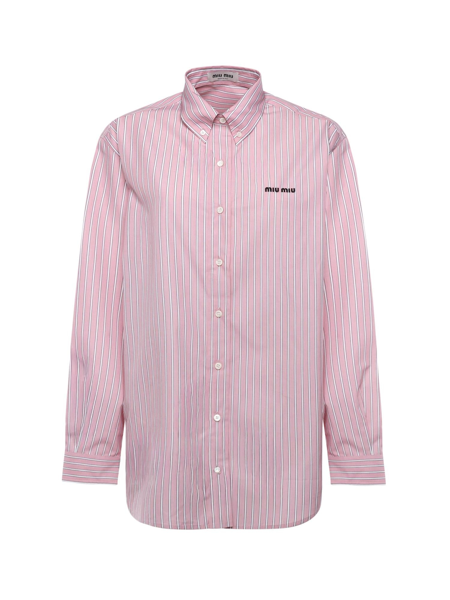 Camicia in popeline a righe MK2007 180UF0028 MIU MIU 