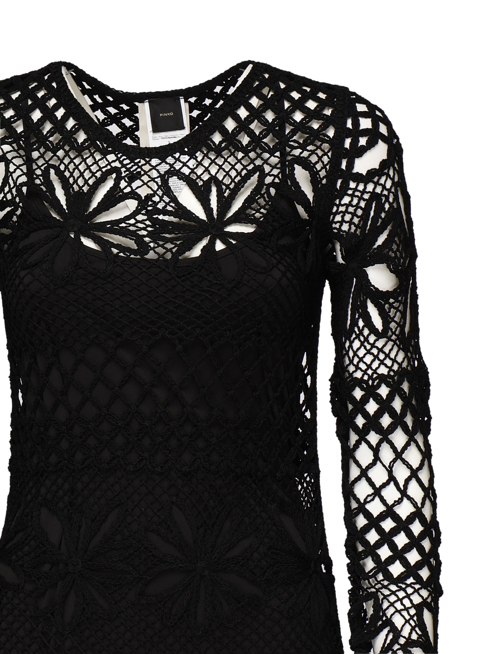 Abito lungo crochet traforato<BR/> 104731 A2FFZ99 PINKO 