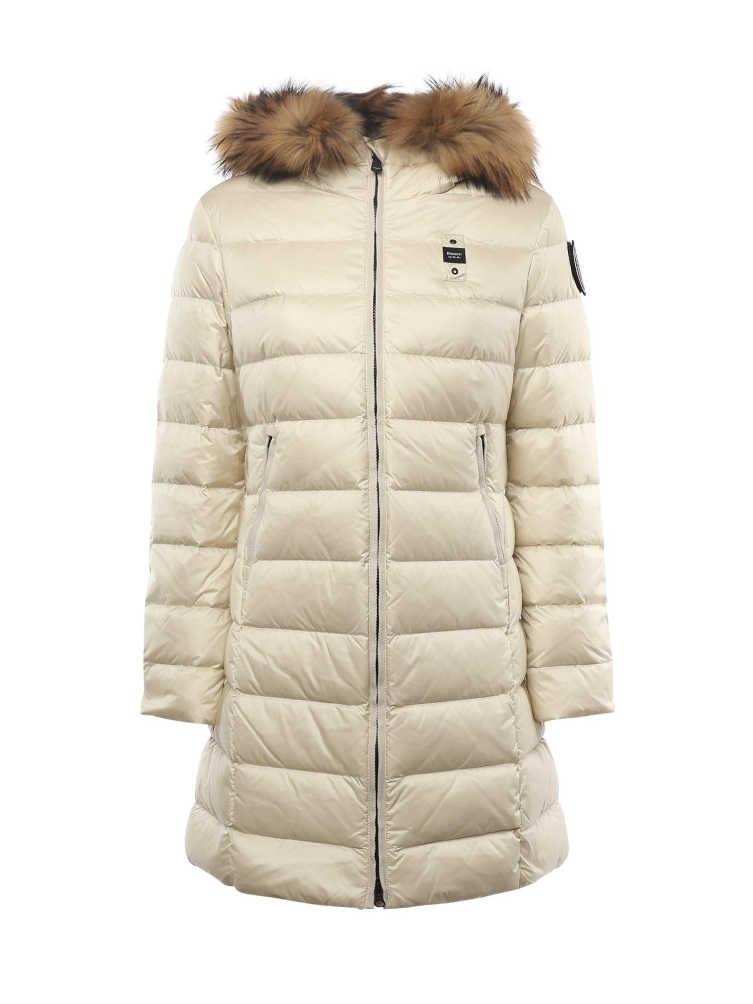 Piumino lungo con pelliccia Kristin 25WBLDK03103 006047907GG BLAUER 