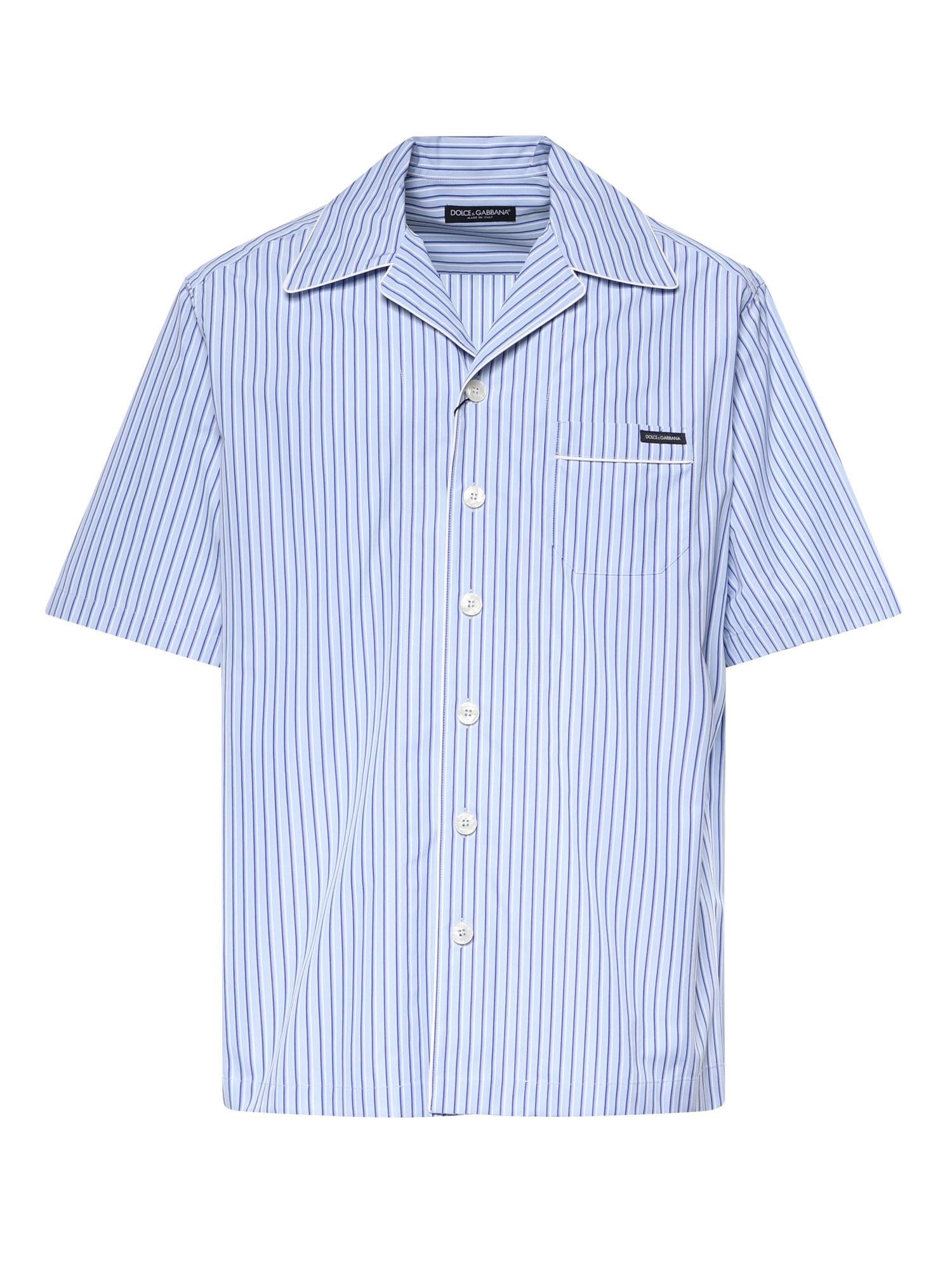 Camicia hawaii in popeline rigato G5OL6T FR513S8052 DOLCE & GABBANA 